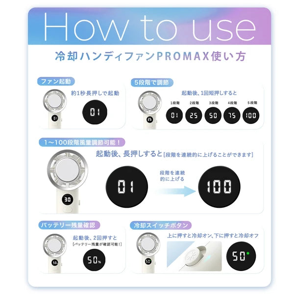 日本JP直送 冷卻手持風扇 PROMAX 2025 {10月30截單;預計10-14 工作天發貨}
