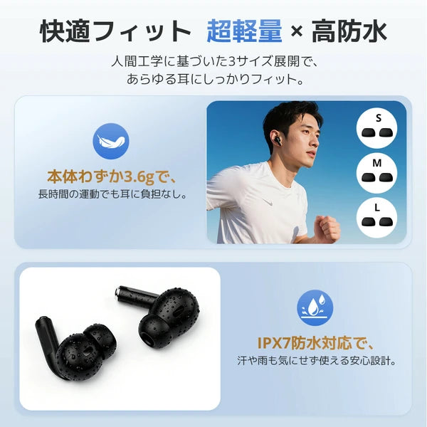 日本JP直送 無線藍牙 6.0 耳機,附 LCD 顯示器、降噪、入耳式耳機、LCD 觸控螢幕 {10月30截單;預計10-14 工作天發貨}