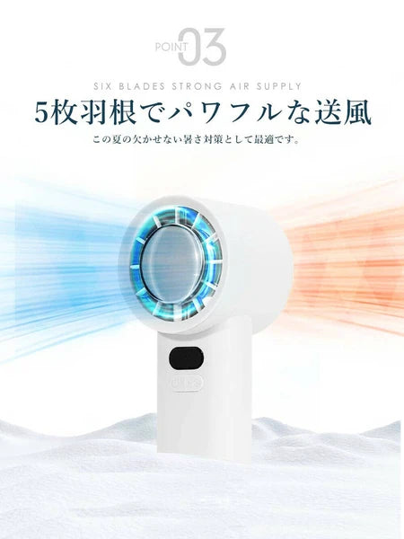 日本JP直送 緊湊型手持式冷卻風扇,帶顯示屏,100 種設置,超高風量,輕巧,緊湊,Type-C,持久冷卻 {10月30截單;預計10-14 工作天發貨}