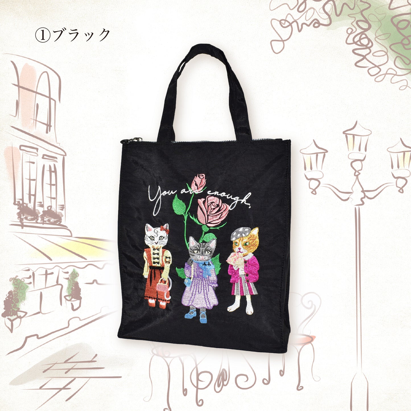 日本JP直送 (2025)新女士托特包時尚貓咪刺繡,人氣商品{10月30截單;預計10-14工作天發貨}