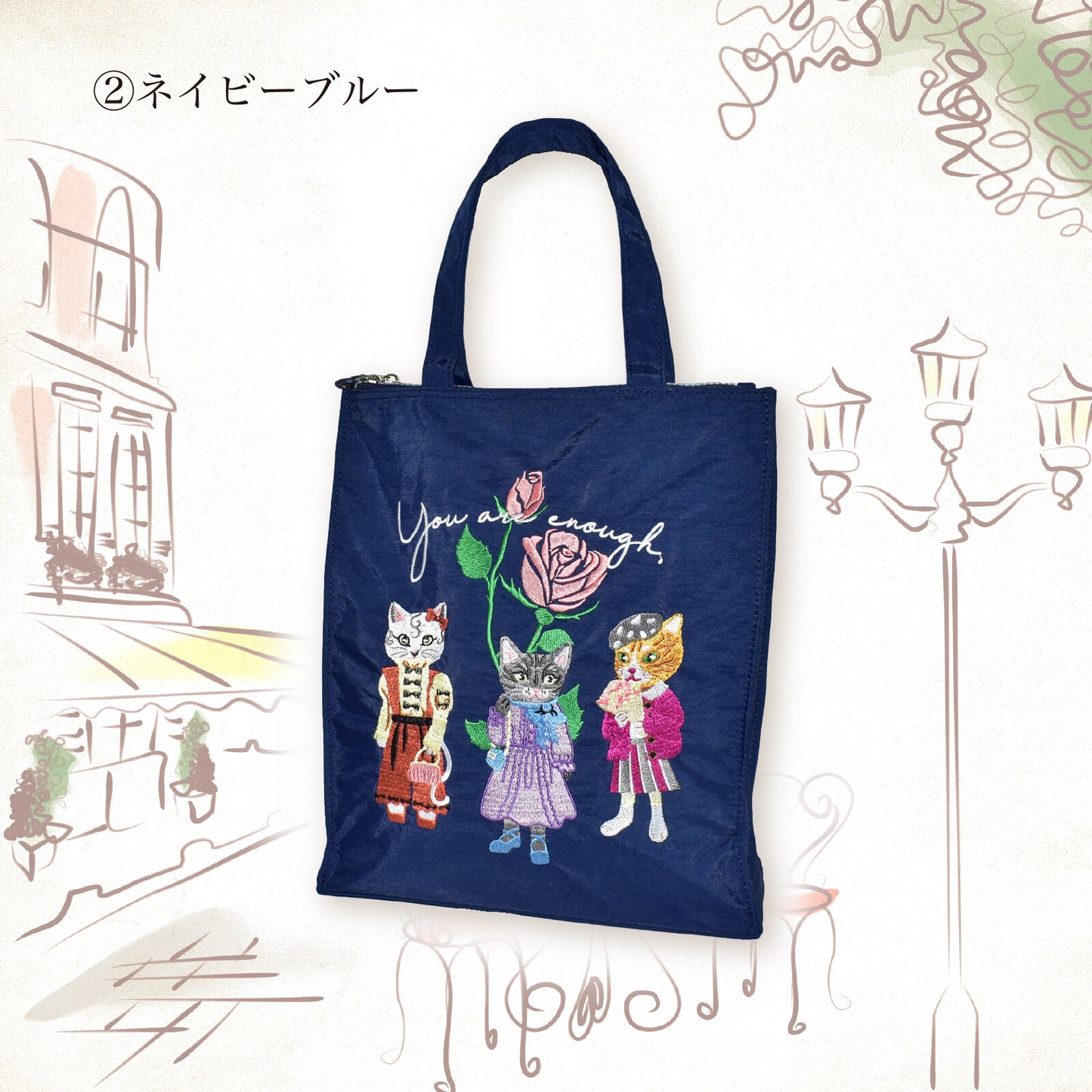 日本JP直送 (2025)新女士托特包時尚貓咪刺繡,人氣商品{10月30截單;預計10-14工作天發貨}