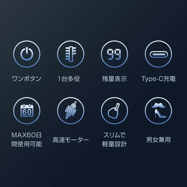 日本JP直送 鼻毛修剪器,禮儀修剪器,男女通用,USB 充電,多功能,Type-C,電池電量顯示,一鍵操作 {10月30截單;預計10-14 工作天發貨}