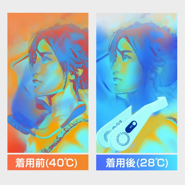 日本JP直送頸風扇,頸部冷卻器,輕便,無葉,3D上下氣流,頸部懸掛,3級氣流調節,大容量電池 {10月30截單;預計10-14 工作天發貨}