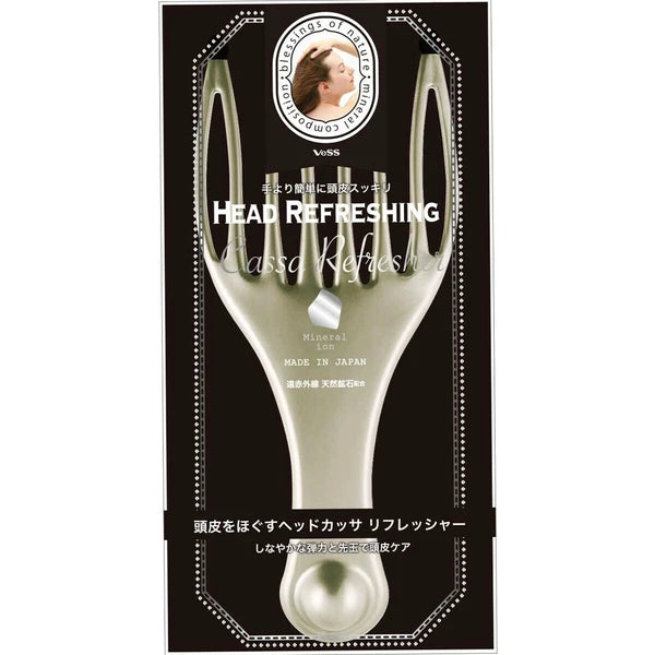日本JP直送 VeSS頭皮按摩梳遠赤外線頭經絡梳刮痧洗頭梳子頭療SPA {10月30截單;預計10-14 工作天發貨}