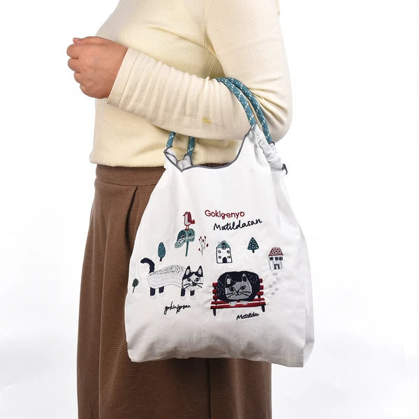 ((現貨))日本防水刺繡洗滌袋 M Size Matilda's Pattern Cat