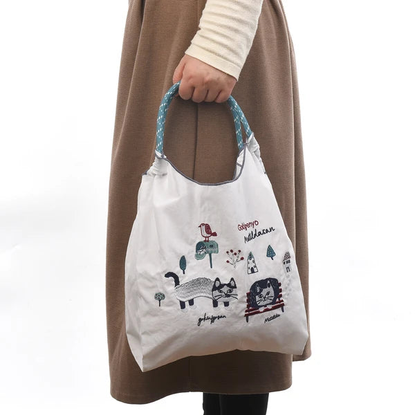 ((現貨))日本防水刺繡洗滌袋 M Size Matilda's Pattern Cat