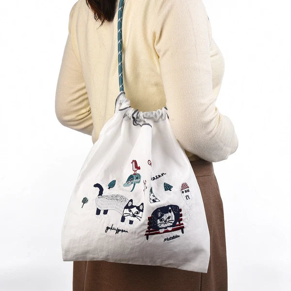 ((現貨))日本防水刺繡洗滌袋 M Size Matilda's Pattern Cat