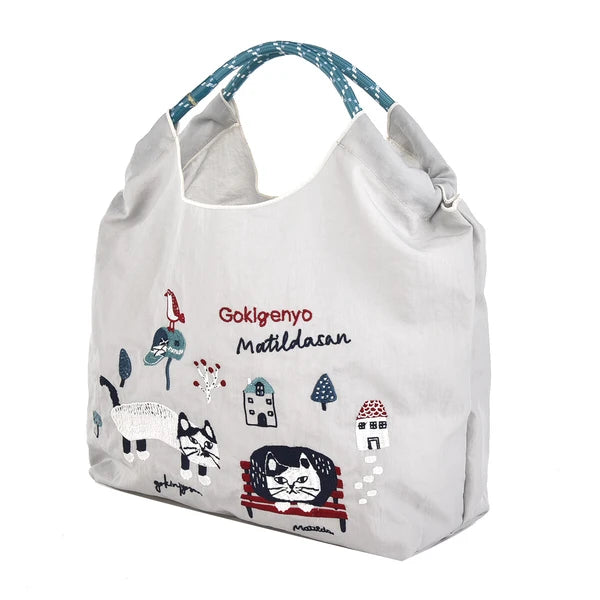 ((現貨))日本防水刺繡洗滌袋 M Size Matilda's Pattern Cat