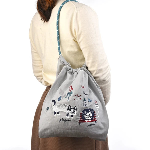 ((現貨))日本防水刺繡洗滌袋 M Size Matilda's Pattern Cat