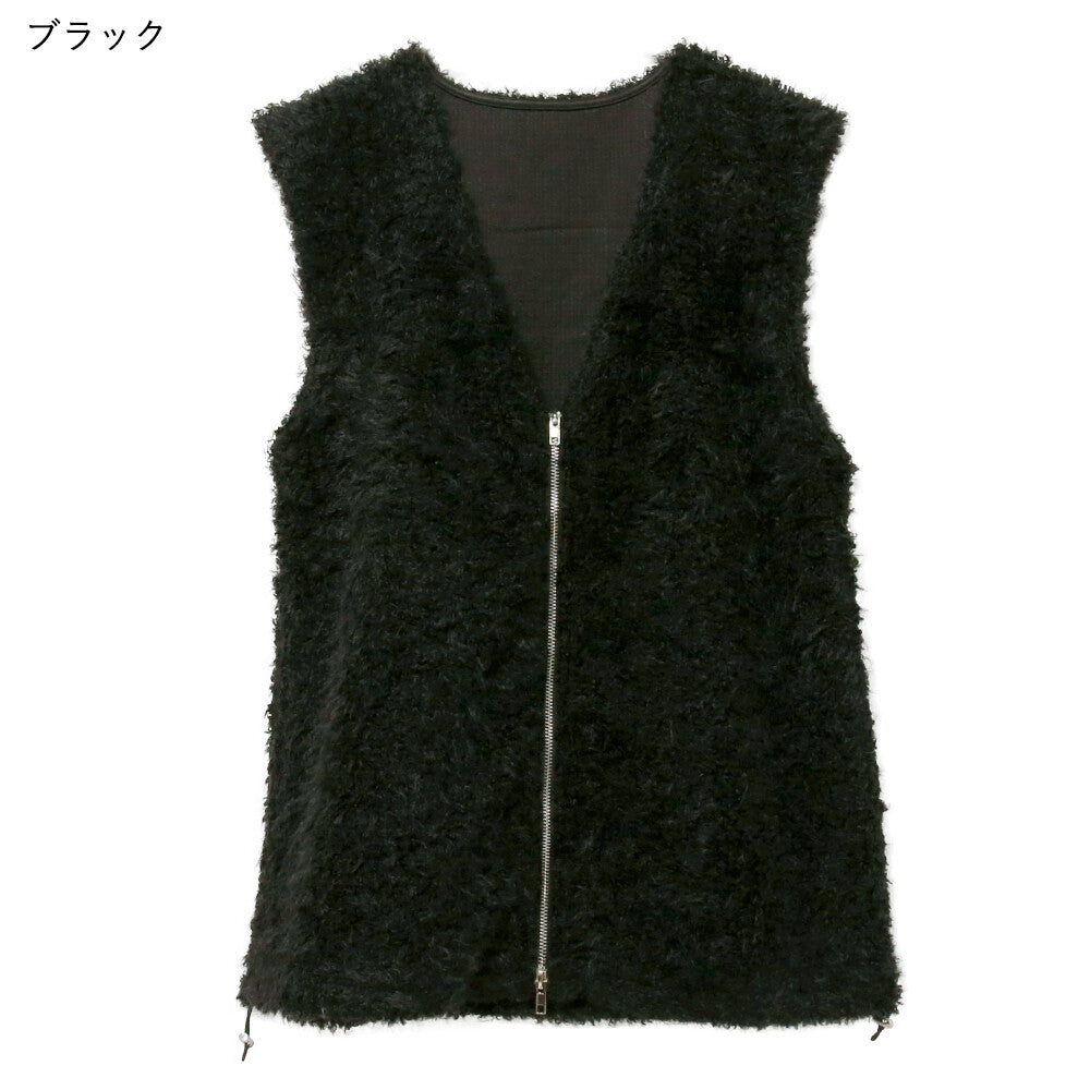 日本JP直送【2025新品♪】Shaggy Boa 雙拉鍊背心{11月30截單;預計10-14工作天發貨｝