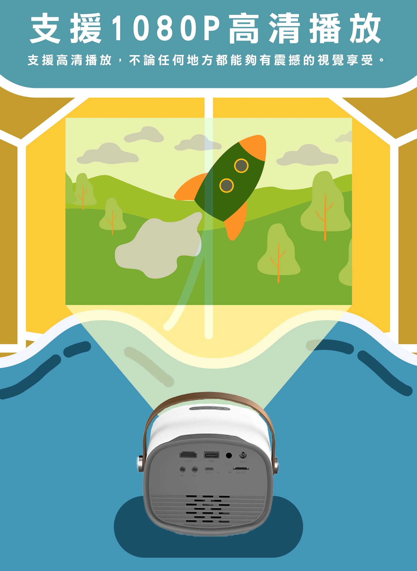 Hayaku Opus 迷你同屏投影機｜私人影院｜露營必備  {3月15截單;預計10-14 工作天發貨}