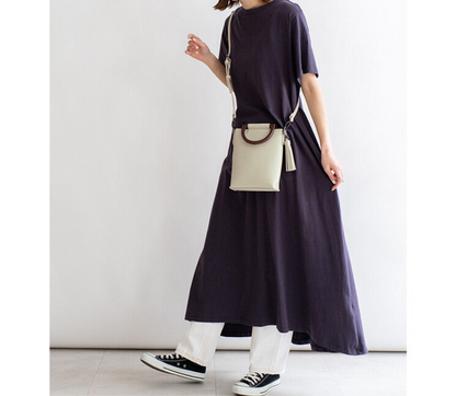 日本JP直送  [肩背包] 木質手柄 2Way 智慧型手機肩背包、斜背包 [合成皮革] ｛1月15截單;預計10-14 工作天發貨｝