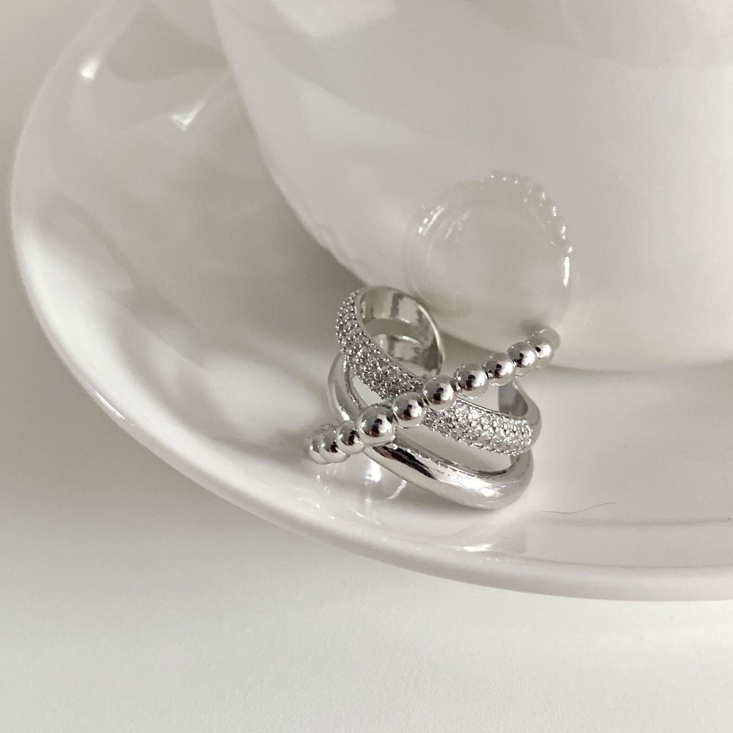 韓國戒指，均碼，925鍍銀，S925戒指，925銀｛11月30截單;預計10-14工作天發貨｝