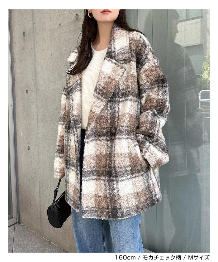 曰本JP直送  中長羊毛剪裁大衣（純色/格紋）{11月30截單;預計10-14工作天發貨｝