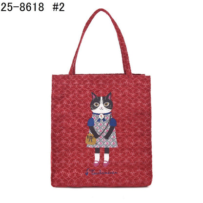 日本JP 直 送  Parlor Suzuran-do 雪尼爾提花迷你包（貓）{11月30截單;預計10-14工作天發貨｝