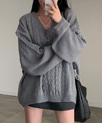 曰本JP直送  針織衫《V領超大針織衫，3種顏色可選》{11月30截單;預計10-14工作天發貨｝