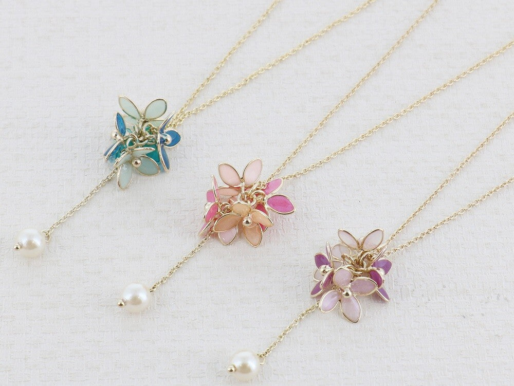 曰本JP直送  繡球花圖案長項鍊｛11月30截單;預計10-14工作天發貨｝