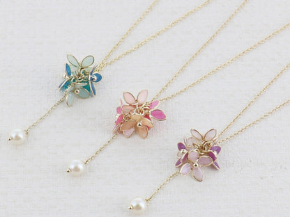 曰本JP直送  繡球花圖案長項鍊｛11月30截單;預計10-14工作天發貨｝