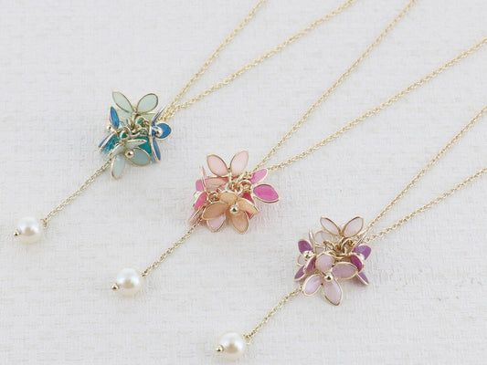 曰本JP直送  繡球花圖案長項鍊｛11月30截單;預計10-14工作天發貨｝