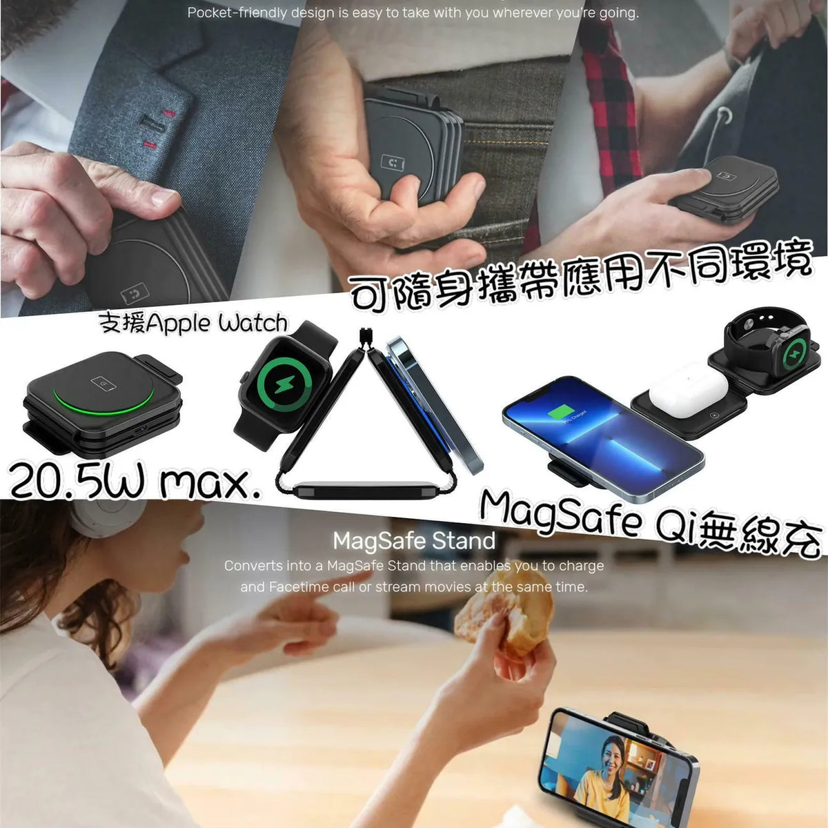 小型 3合1 充電摺疊板丨超慳位丨旅行必備 【9/20 截單，預計 :9月尾至10月中發貨】】