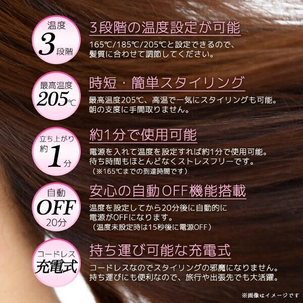 日本JP直送  使用這款 USB 充電迷你捲髮器，您可以隨時隨地快速塑造髮型  {4月15截單;預計10-14 工作天發貨}
