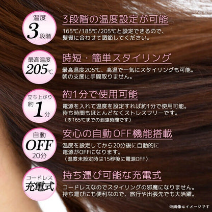 日本JP直送  使用這款 USB 充電迷你捲髮器，您可以隨時隨地快速塑造髮型  {4月15截單;預計10-14 工作天發貨}