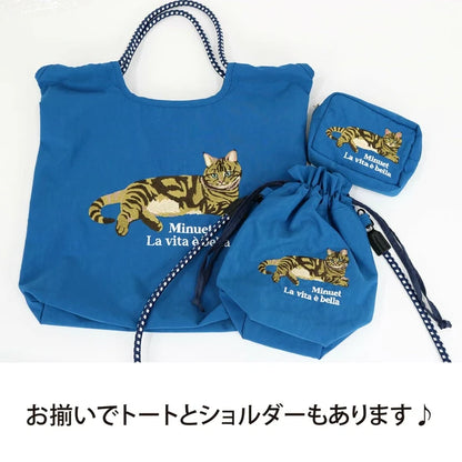 日本JP直送  [2025SS 新品] 動物刺繡小袋 貓咪 雪納瑞 鬥牛犬   {7月12截單;預計10-14 工作天發貨}