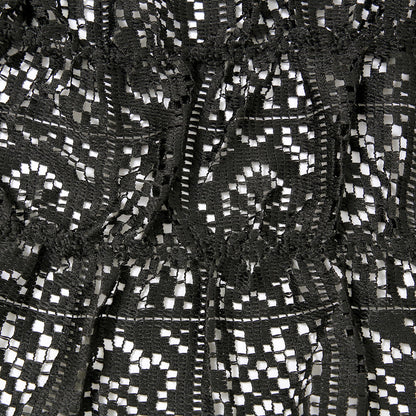 日本JP直送 【2025新品♪】鉤針蕾絲褶皺上衣{11月30截單;預計10-14工作天發貨｝