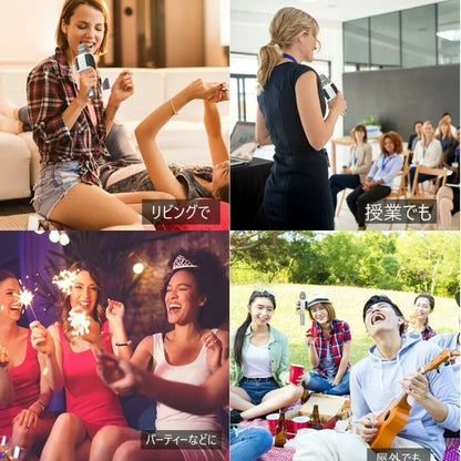 日本JP直送 卡拉 OK 麥克風，家用藍牙無線麥克風，高音質，內建揚聲器，降噪   {3月15截單;預計10-14 工作天發貨}