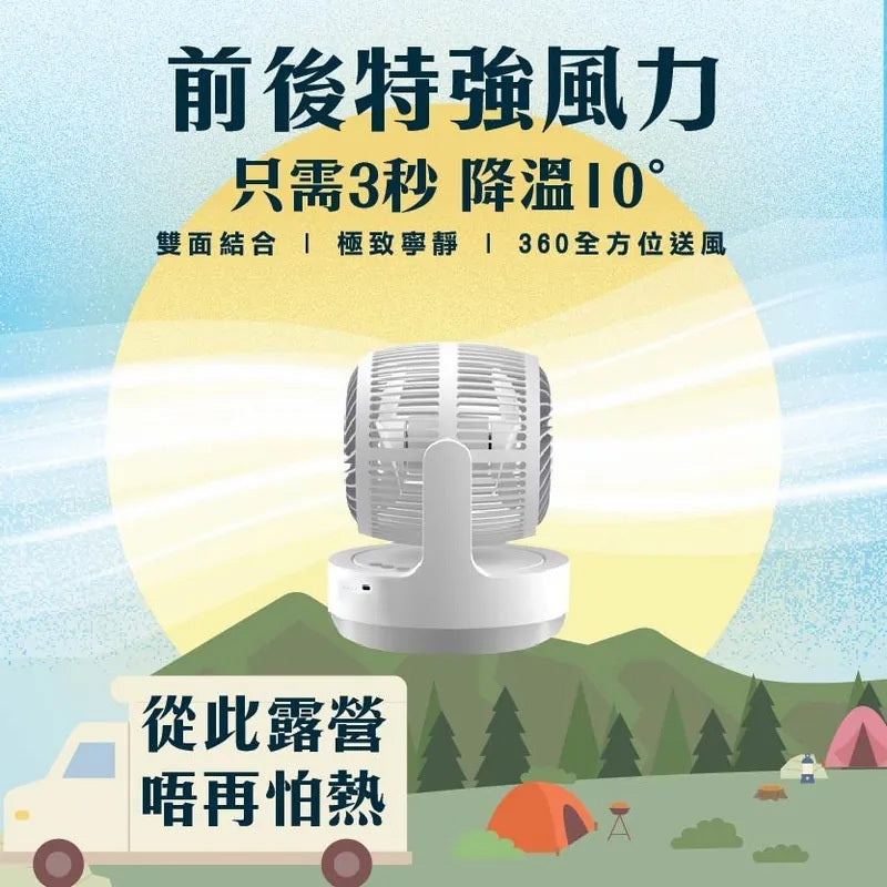 Hayaku Windy 雙頭渦輪風扇｜超靜音｜大風力｜360度送風  {3月15截單;預計10-14 工作天發貨}