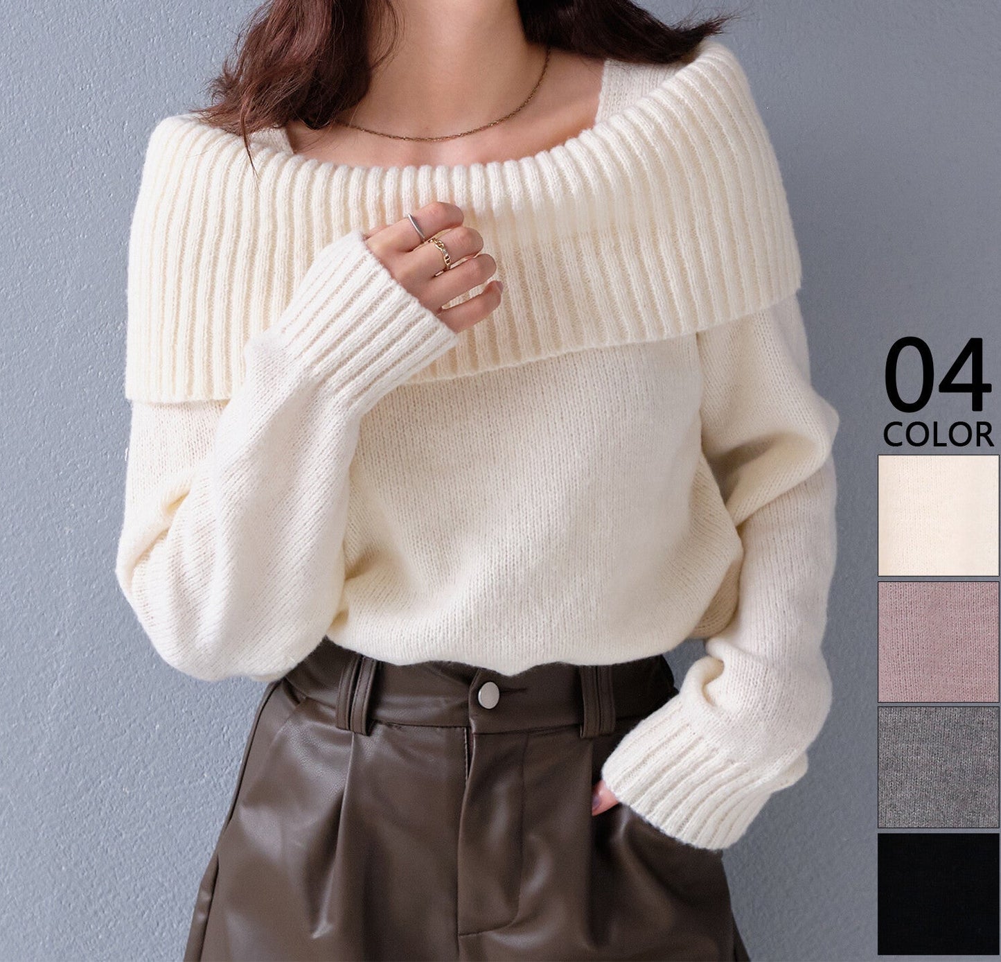 曰本JP直送【2025新品♪】馬海毛觸感露肩針織衫{11月30截單;預計10-14工作天發貨｝