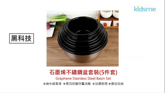 勞博士 kidsme 石墨烯不鏽鋼盆套裝 (五件套裝)  {6月14截單;預計10-14 工作天發貨}