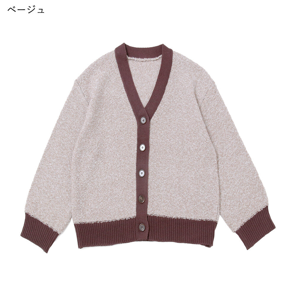 曰本JP直送  【2025新品♪】迷你毛圈紗混色針織開襟衫{11月30截單;預計10-14工作天發貨｝