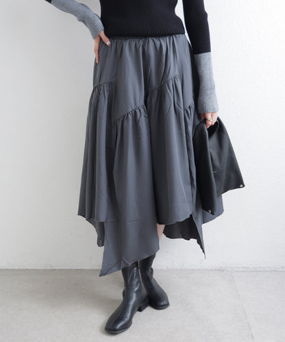 日本JP直送  2025AW 不對稱褶皺半身裙 2025 新款 經濟型{11月30截單;預計10-14工作天發貨｝