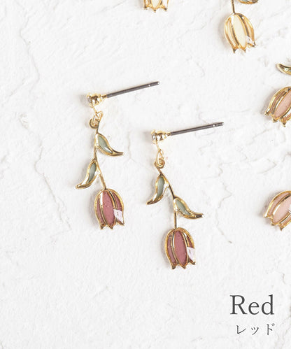 [日本製] 鬱金香搖擺滴膠耳環｛11月30截單;預計10-14工作天發貨｝