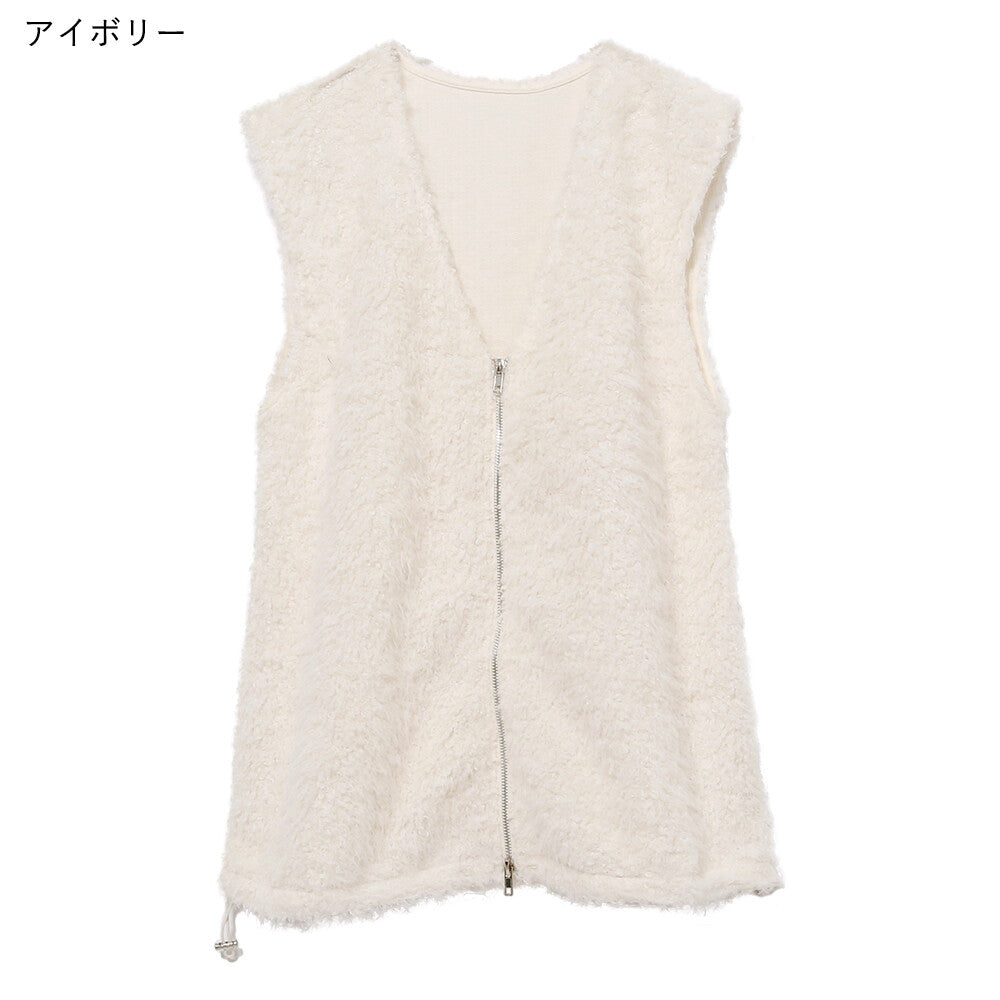 日本JP直送【2025新品♪】Shaggy Boa 雙拉鍊背心{11月30截單;預計10-14工作天發貨｝