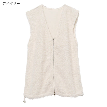 日本JP直送【2025新品♪】Shaggy Boa 雙拉鍊背心{11月30截單;預計10-14工作天發貨｝