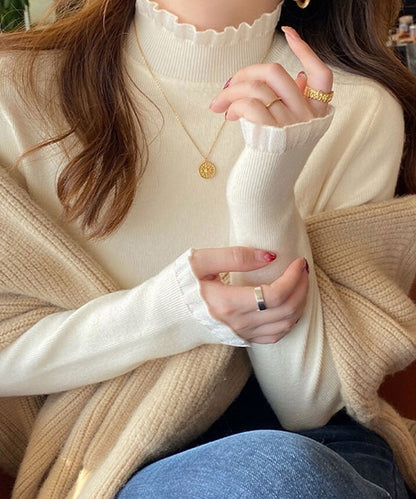 日本JP直送  針織《高領荷葉邊針織上衣，7色可選》{11月30截單;預計10-14工作天發貨｝