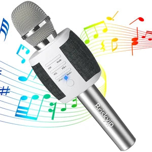 日本JP直送 卡拉 OK 麥克風，家用藍牙無線麥克風，高音質，內建揚聲器，降噪   {3月15截單;預計10-14 工作天發貨}