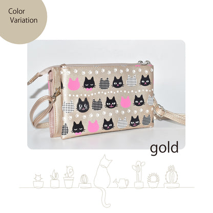 日本JP 直送  女士貓咪尼龍單肩包{11月30截單;預計10-14工作天發貨｝