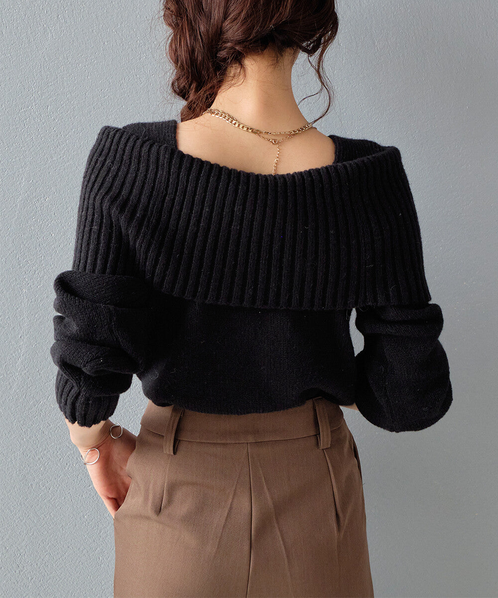 曰本JP直送【2025新品♪】馬海毛觸感露肩針織衫{11月30截單;預計10-14工作天發貨｝