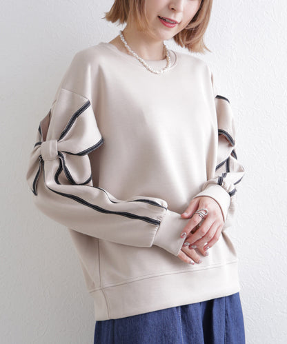 日本JP直送 預計出貨時間：2025 年 11 月初 蝴蝶結長袖上衣, 2025秋冬人氣系列，{11月30截單;預計10-14工作天發貨｝