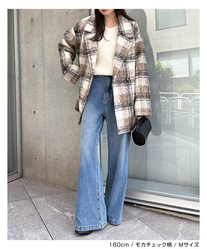 曰本JP直送  中長羊毛剪裁大衣（純色/格紋）{11月30截單;預計10-14工作天發貨｝