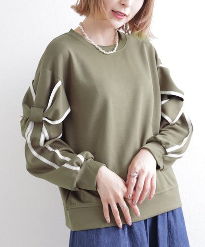 日本JP直送 預計出貨時間：2025 年 11 月初 蝴蝶結長袖上衣, 2025秋冬人氣系列，{11月30截單;預計10-14工作天發貨｝