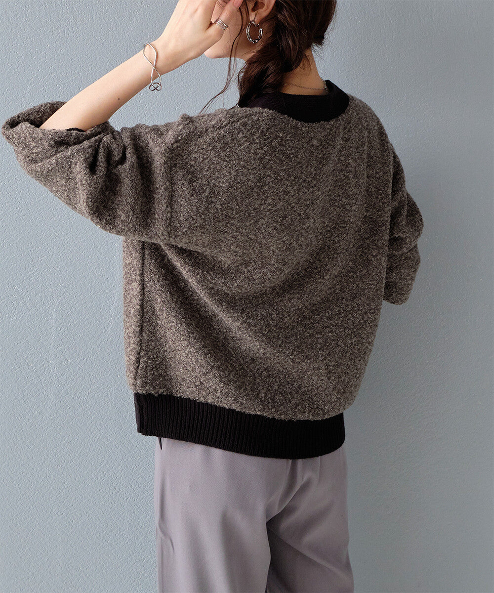 曰本JP直送  【2025新品♪】迷你毛圈紗混色針織開襟衫{11月30截單;預計10-14工作天發貨｝