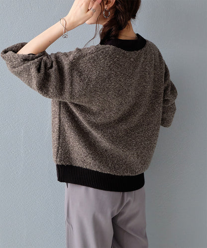 曰本JP直送  【2025新品♪】迷你毛圈紗混色針織開襟衫{11月30截單;預計10-14工作天發貨｝