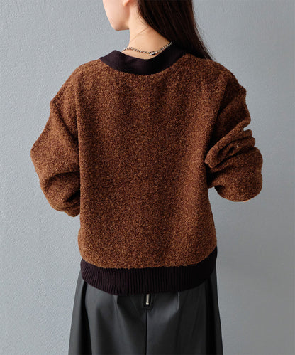 曰本JP直送  【2025新品♪】迷你毛圈紗混色針織開襟衫{11月30截單;預計10-14工作天發貨｝