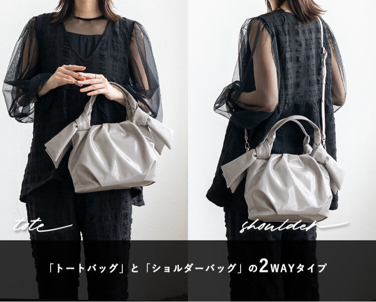 日本JP直送  琺瑯絲帶兩用手提包/手袋｛10月30截單;預計10-14 工作天發貨｝