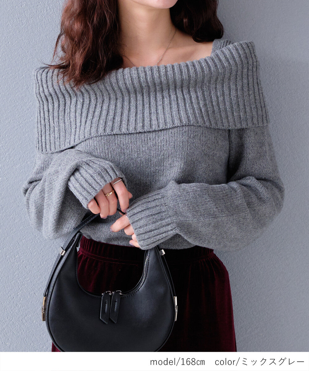 曰本JP直送【2025新品♪】馬海毛觸感露肩針織衫{11月30截單;預計10-14工作天發貨｝