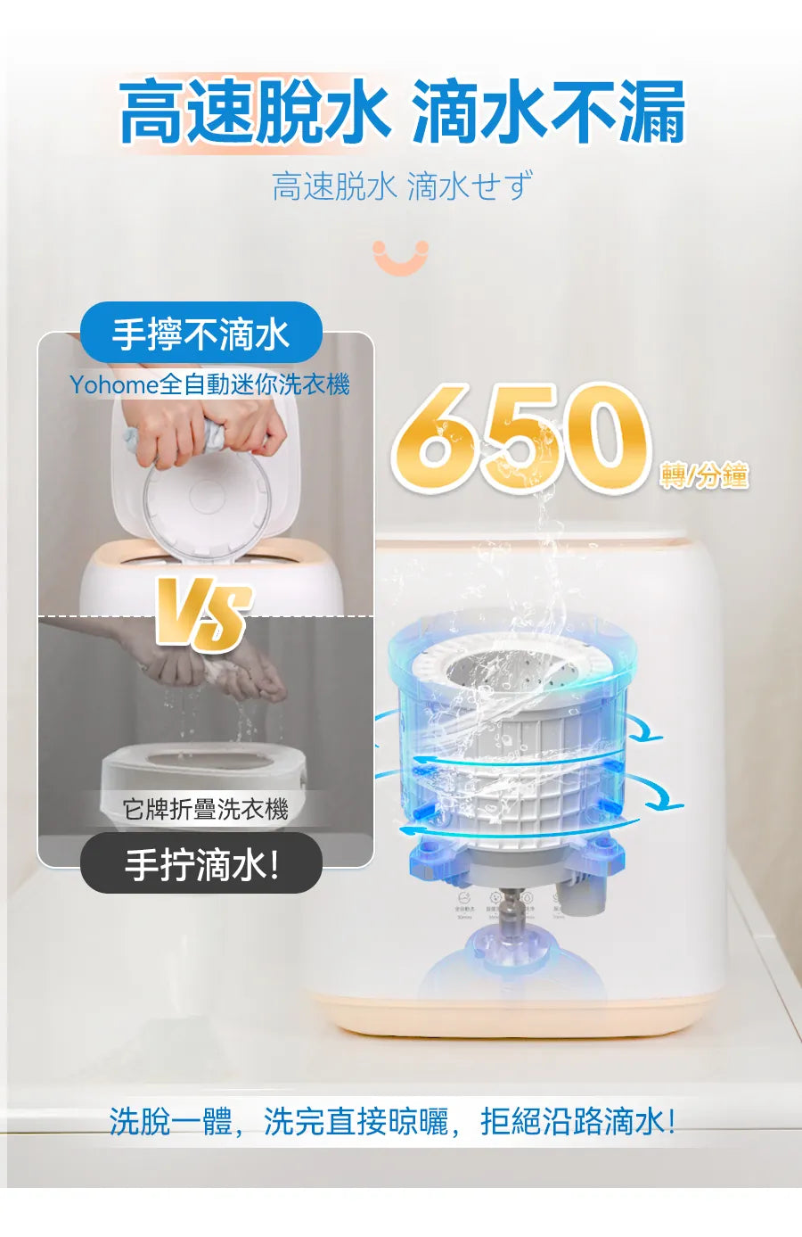 日本 Yohome全自動進水脫水除菌潔淨萬用小型洗物洗衣機｜臭氧殺菌      {8月2截單;預計10-14 工作天發貨}
